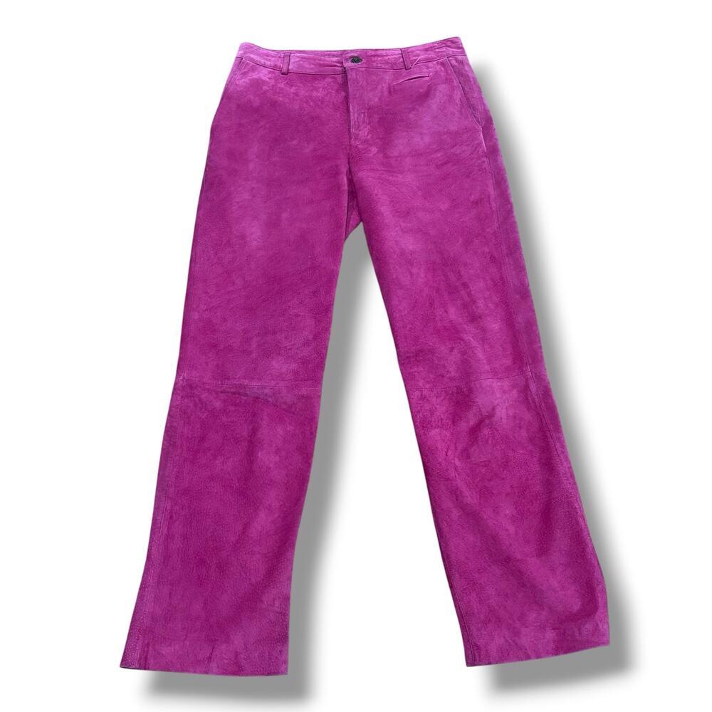 Lilly Pulitzer Size 4 (S) Barbie Pink Genuine Suede Leather Trouser Pants